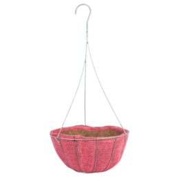 12″ AquaSav Jute Galvanized Hanging Basket w/ galvanized wire hanger