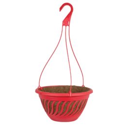 12″ Rio Hanging Basket with AquaSav™ Coco Liner and Plastic Hanger – Solid