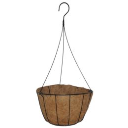 12″ Grower Hanging Basket with AquaSav™ Coco Liner and Wire Hanger