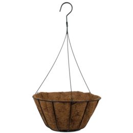 14″ Grower Hanging Basket with AquaSav™ Coco Liner and Wire Hanger