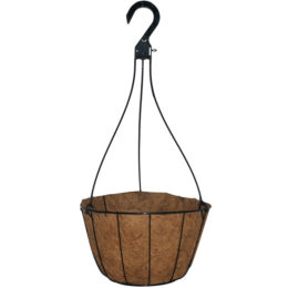 12″/2G Grower Hanging Basket with AquaSav™ Coco Liner and Plastic Hanger