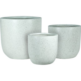 Origins Marble 17 in., 20 in., and 25 in. Round Patio Planter (Set of 3)