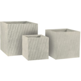 Origins Helix 13 in., 16 in., and 20 in. Square Patio Planter (Set of 3)