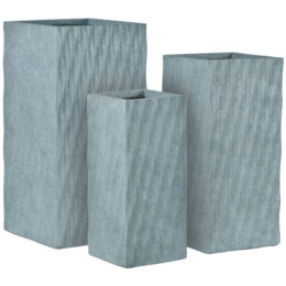 Origins Helix 9 in., 11 in., and 14 in. Tall Square Patio Planter (Set of 3)