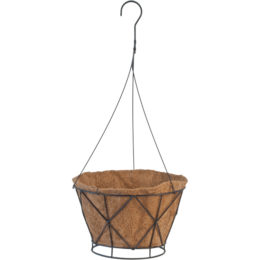 Oros 12 in. Hanging Planter with AquaSav™ Coco Liner and wire hanger