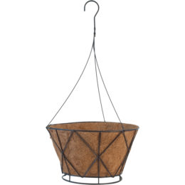 Oros 14 in. Hanging Planter with AquaSav™ Coco Liner and wire hanger