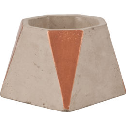 Live Green™ Geometallic Cement 3 in. Octagon Planter