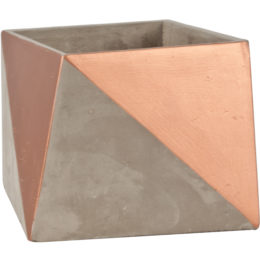 Live Green™ Geometallic Cement 6 in. Prism Planter