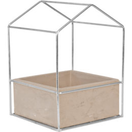 Live Green™ Wire Frame Cement 6 in. House Planter