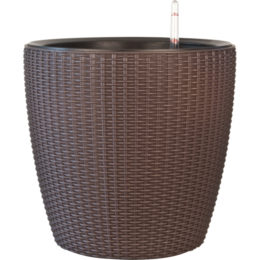 Live Green™ Vesi Rattan 14 in. Self-Watering Round Patio Planter