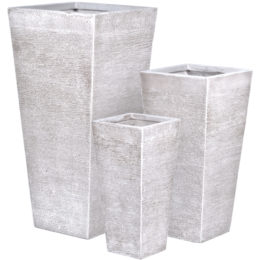 Origins Mari 9.5 in., 12.5 in., and 16.5 in. Flared Square Patio Planter (Set of 3)