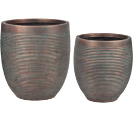 Origins Lagos 14.5 in. and 18 in. Round Patio Planter (Set of 2)