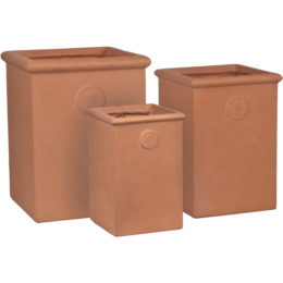 Origins Estate 9.75 in., 13 in., and 16.5 in. Tall Square Patio Planter (Set of 3)