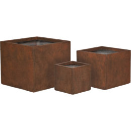 Origins Titan 11 in., 13.25 in., and 17.25 in. Cube Patio Planter (Set of 3)